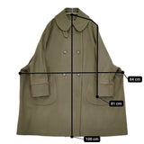 denier ウール ドロップショルダー 1421015 オーバーサイズ コート カーキ レディース デニール【中古】5-1213T♪