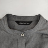 mizuiro-ind TWR stand collar shirt tunic スタンドカラーチュニック ウール混 シャツワンピ ワンピース グレー レディース ミズイロインド【中古】5-1208T∞