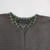 mizuiro-ind 比翼ボタン コットン チェック ブラウス シャツ チャコールグレー レディース ミズイロインド【中古】6-0126M∞