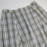 HUMAN WOMAN チェック柄タックロングスカート 定価18150円 077-1220900 ロングスカート グリーン ホワイト レディース ヒューマンウーマン【中古】6-0126M∞