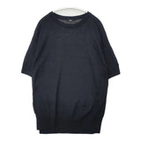 YLEVE リネンコットン 半袖 ボートネック サイズF ドロップショルダー セーター ニット ブラック レディース イレーヴ【中古】6-0501S△