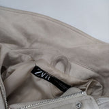 ZARA フェイクスウェード ジャケット 比翼ジップ ブルゾン ベージュ レディース ザラ【中古】5-1208T∞