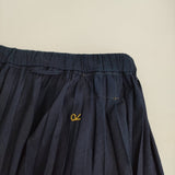 45R/45rpm スーピマオーガニックバチストのプリーツイージースカート（インディゴ）定価86900円 ロングスカート ネイビー レディース フォーティーファイブアールピーエム【中古】5-1108M♪