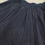45R/45rpm スーピマオーガニックバチストのプリーツイージースカート（インディゴ）定価86900円 ロングスカート ネイビー レディース フォーティーファイブアールピーエム【中古】5-1108M♪