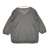 MARGARET HOWELL 578-9163011 リネン Vネック HIGH GAUGE GURENSEY KNIT セーター ニット グレー レディース マーガレットハウエル【中古】6-0404M∞