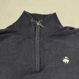 Brooks Brothers 346 コットン ハーフジップ プルオーバー XL セーター ニット ネイビー レディース ブルックスブラザーズ【中古】5-1208M∞