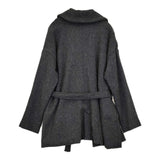 tumugu ベルト付き ガウンコート TB13313 ウール コート チャコールグレー レディース ツムグ【中古】5-1213T♪