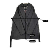 tumugu ベルト付き ガウンコート TB13313 ウール コート チャコールグレー レディース ツムグ【中古】5-1213T♪