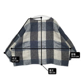 tumugu ワイド ネップ TB14301 チェック ブラウス シャツ グレー ネイビー ベージュ レディース ツムグ【中古】6-0409M∞