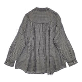 tumugu レーヨン シルク ギンガムチェック TB16116 ブラウス シャツ ブラック ホワイト レディース ツムグ【中古】6-0409M∞