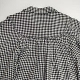 tumugu レーヨン シルク ギンガムチェック TB16116 ブラウス シャツ ブラック ホワイト レディース ツムグ【中古】6-0409M∞