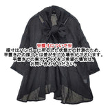 tumugu TB15137 リネン シアー ストール付き ブラウス シャツ ブラック レディース ツムグ【中古】6-0330M∞