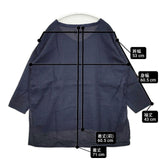 tumugu TB15113 Vネック リネンコットン 製品染め 長袖Ｔシャツ カットソー ロンＴ ネイビー レディース ツムグ【中古】6-0409M∞