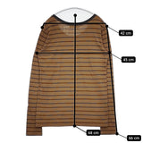 tumugu TC13402 ボーダー コットン 日本製 長袖Ｔシャツ カットソー ロンＴ ブラウン グレー レディース ツムグ【中古】6-0227M△