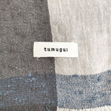 tumugu ネップ チェック ストール グレー チャコールグレー レディース ツムグ【中古】6-0212M◎