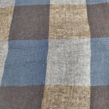 tumugu ブロックチェック フリンジ マフラー ストール ミズイロ ブラウン レディース ツムグ【中古】6-0212M◎