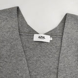 AZUL by MOUSSY SWEATTER LONG VEST ロング ベスト グレー レディース アズールバイマウジー【中古】5-1218M∞