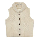 Sunny clouds ケーブル ノースリーブ ニット ベスト アイボリー レディース サニークラウズ【中古】5-1218T∞