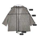 Pual ce cin ピン付き 羽織 モヘヤ混 カーディガン グレー レディース ピュアルセシン【中古】5-1218T∞