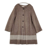 SELF+SERVICE フード着脱可能 MS1394005-SS サイズL ウール コート ブラウン レディース セルフ＋サービス【中古】5-1213T♪