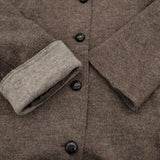 SELF+SERVICE フード着脱可能 MS1394005-SS サイズL ウール コート ブラウン レディース セルフ＋サービス【中古】5-1213T♪