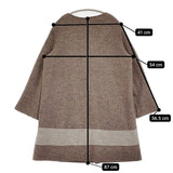 SELF+SERVICE フード着脱可能 MS1394005-SS サイズL ウール コート ブラウン レディース セルフ＋サービス【中古】5-1213T♪