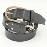 23区 チェーン レザー ベルト ブラック シルバー レディース 23区【中古】6-0110G∞