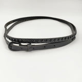 23区 スタッズ付き ナロー イタリア製 レザー 革 ベルト ブラック レディース 23区【中古】6-0110G∞