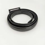 23区 型押し バックル ナロー レザー ベルト ブラック レディース 23区【中古】6-0110G∞