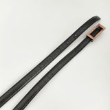 23区 型押し バックル ナロー レザー ベルト ブラック レディース 23区【中古】6-0110G∞