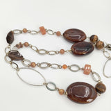 23区 チェーン ロング ネックレス シルバー ブラウン ベージュ レディース 23区【中古】6-0110G∞