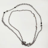 23区 ブラックパール調 二重 ロング ネックレス シルバー系 ブラック レディース 23区【中古】6-0110G∞