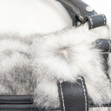 vingt trois arrondissements ヴァン・トロワ・アロンドゥスマン ラビットファー 合成皮革 23区 トートバッグ グレー レディース【中古】5-1120T◎