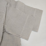 MHL. 595-0152507 COTTON LINEN STRIPE コットンリネンストライプ 定価18700円 半袖シャツ ホワイト ブラック レディース エムエイチエル【中古】6-0501S△
