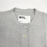MHL. LIGHT COTTON END ON END SHIRT 595-8152551 五分袖 プルオーバー ブラウス シャツ グレー レディース エムエイチエル【中古】6-0404S∞