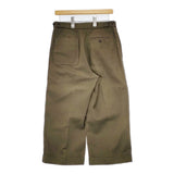 MHL. 595-8143500 RAISED COTTON DRILL WIDE CROPPED PANTS センタープレス ワイドパンツ クロップドパンツ カーキ レディース エムエイチエル【中古】6-0227G△