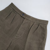 MHL. 595-8143500 RAISED COTTON DRILL WIDE CROPPED PANTS センタープレス ワイドパンツ クロップドパンツ カーキ レディース エムエイチエル【中古】6-0227G△