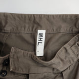 MHL. 595-7243501 DRY DRILL TROUSERS センタープレス コットン 定価26400円 パンツ ブラウン レディース エムエイチエル【中古】6-0227G△