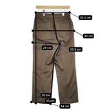 MHL. 595-7243501 DRY DRILL TROUSERS センタープレス コットン 定価26400円 パンツ ブラウン レディース エムエイチエル【中古】6-0227G△