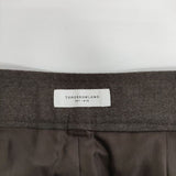 TOMORROWLAND ウールフラノ フロントタックパンツ センタープレススラックス パンツ ブラウン レディース トゥモローランド【中古】5-1208T∞