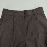 TOMORROWLAND ウールフラノ フロントタックパンツ センタープレススラックス パンツ ブラウン レディース トゥモローランド【中古】5-1208T∞