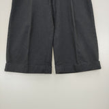 MHL. 595-7243503 RAISED COTTON DRILL TROUSERS センタープレス ワイドパンツ クロップドパンツ ネイビー レディース エムエイチエル【中古】6-0227G△