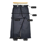 MHL. 595-7243503 RAISED COTTON DRILL TROUSERS センタープレス ワイドパンツ クロップドパンツ ネイビー レディース エムエイチエル【中古】6-0227G△