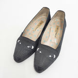 TOKIO KUMAGAI 80～90年代 猫 ネコ レザー サイズ36 パンプス ブラック レディース トキオクマガイ【中古】5-1210G◎