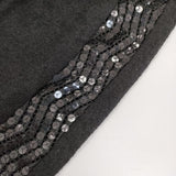 ROMEO GIGLI 羽織り カシュクール ショートコート スパンコール ジャケット ブラック レディース ロメオジリ【中古】5-1218T∞