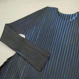 PLEATS PLEASE ISSEY MIYAKE 美品 プリーツチュニック PP23JK521 サイズ3 サイドスリット カットソー ブラック ブルー レディース プリーツプリーズ【中古】5-1115M♪