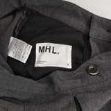MHL. 595-6243506 COTTON WOOL DRILL TROUSER ワイドパンツ サイズ0 パンツ グレー レディース エムエイチエル【中古】5-1218T∞