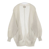 UNITED ARROWS ペーパーガウンカーディガン 定価18700円 1528-275-0360 羽織 カーディガン オフホワイト レディース ユナイテッドアローズ【中古】6-0404M∞