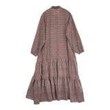 OUTDOOR PRODUCTS フラワープリントティアードドレス 定価13200円 花柄 ワンピース 25AW ブラウン レディース アウトドアプロダクツ【中古】5-1115M♪