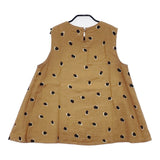 45R/45rpm リネンキュプラアニマルプリントNO SLEEVE TOP 定価36300円 ノースリーブ ブラウス シャツ ライトブラウン レディース フォーティーファイブアールピーエム【中古】6-0501S△